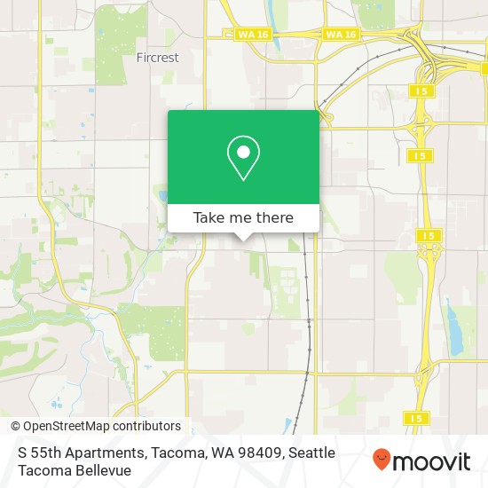 S 55th Apartments, Tacoma, WA 98409 map