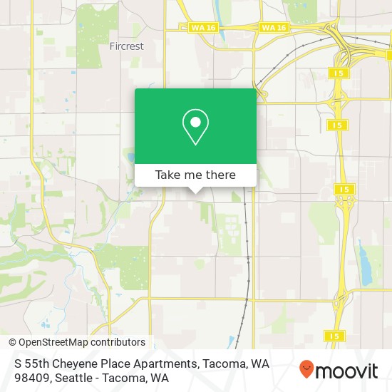 S 55th Cheyene Place Apartments, Tacoma, WA 98409 map