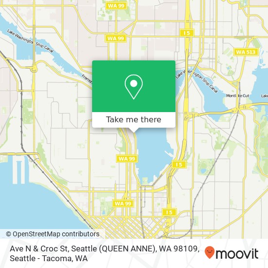 Ave N & Croc St, Seattle (QUEEN ANNE), WA 98109 map