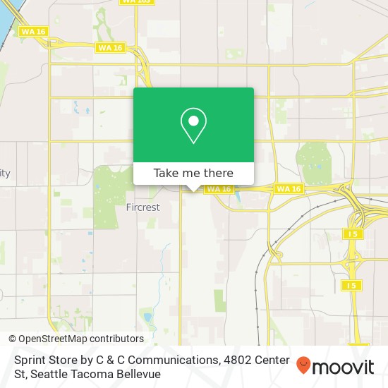 Mapa de Sprint Store by C & C Communications, 4802 Center St