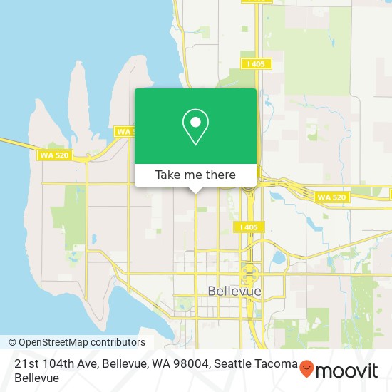 Mapa de 21st 104th Ave, Bellevue, WA 98004