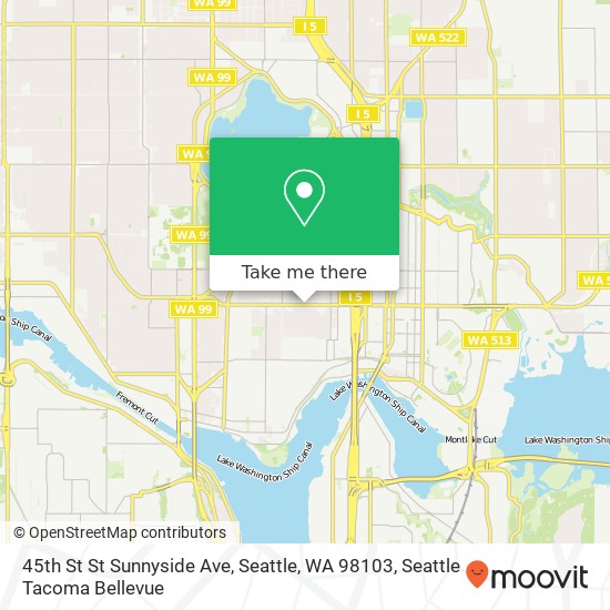 Mapa de 45th St St Sunnyside Ave, Seattle, WA 98103