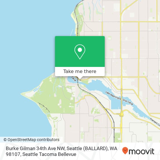 Mapa de Burke Gilman 34th Ave NW, Seattle (BALLARD), WA 98107