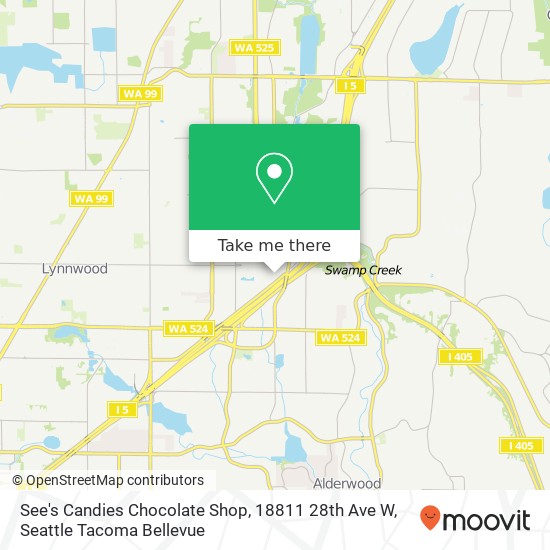 Mapa de See's Candies Chocolate Shop, 18811 28th Ave W