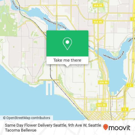 Mapa de Same Day Flower Delivery Seattle, 9th Ave W
