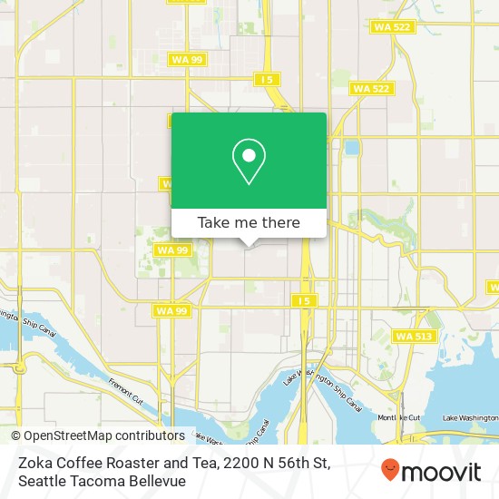 Mapa de Zoka Coffee Roaster and Tea, 2200 N 56th St