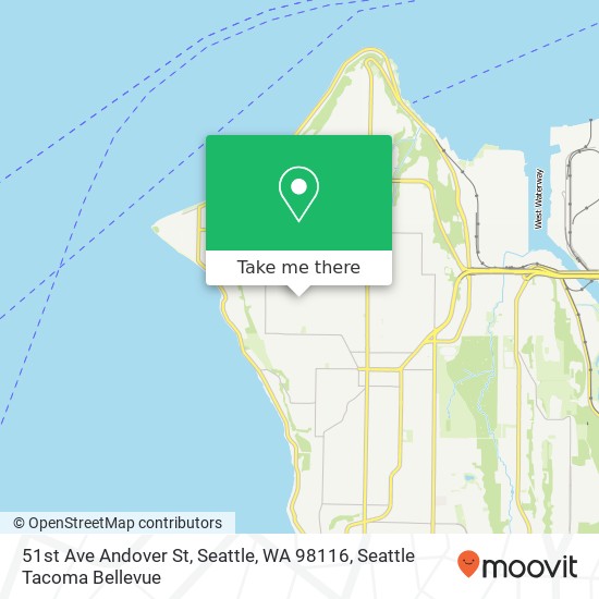 Mapa de 51st Ave Andover St, Seattle, WA 98116