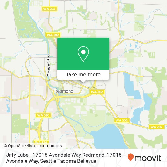 Jiffy Lube - 17015 Avondale Way Redmond, 17015 Avondale Way map