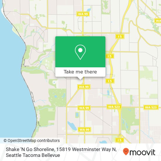 Mapa de Shake 'N Go Shoreline, 15819 Westminster Way N