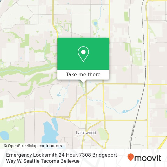 Mapa de Emergency Locksmith 24 Hour, 7308 Bridgeport Way W