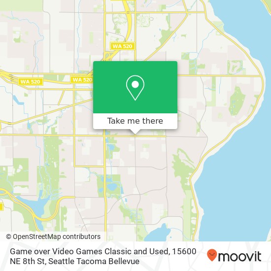 Game over Video Games Classic and Used, 15600 NE 8th St map