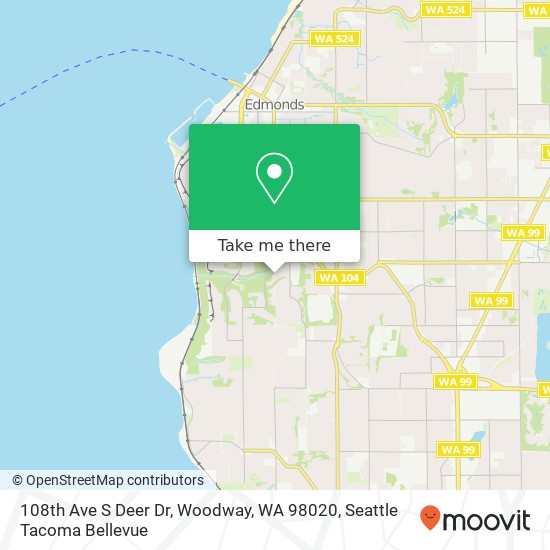 Mapa de 108th Ave S Deer Dr, Woodway, WA 98020