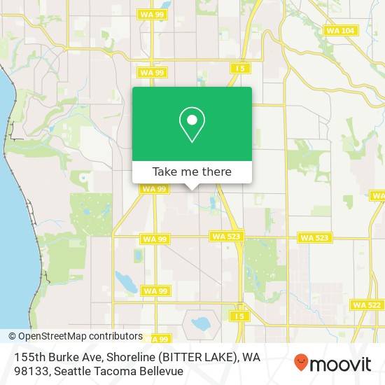 155th Burke Ave, Shoreline (BITTER LAKE), WA 98133 map