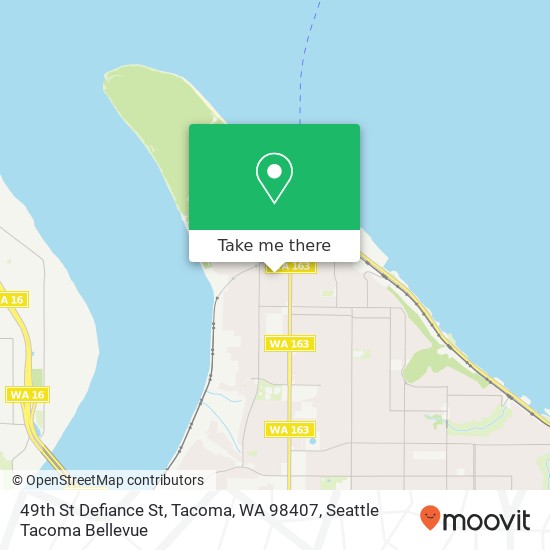 Mapa de 49th St Defiance St, Tacoma, WA 98407