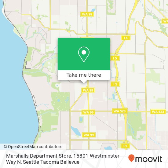 Mapa de Marshalls Department Store, 15801 Westminster Way N