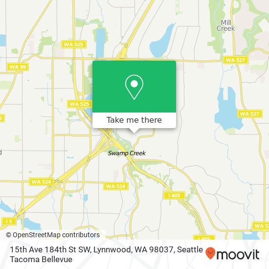 Mapa de 15th Ave 184th St SW, Lynnwood, WA 98037