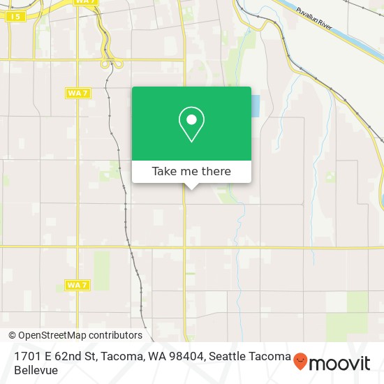 Mapa de 1701 E 62nd St, Tacoma, WA 98404