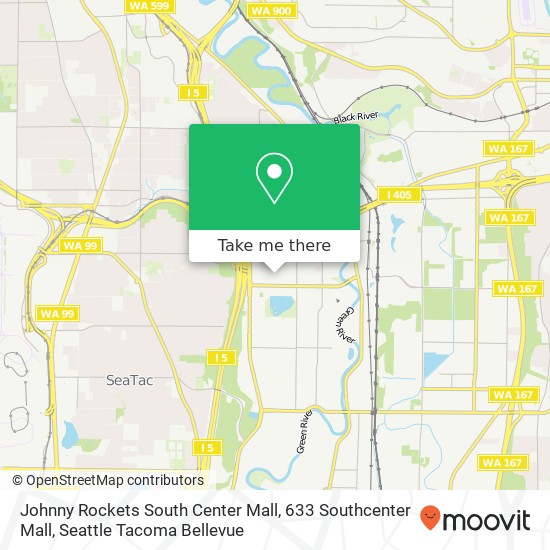 Johnny Rockets South Center Mall, 633 Southcenter Mall map