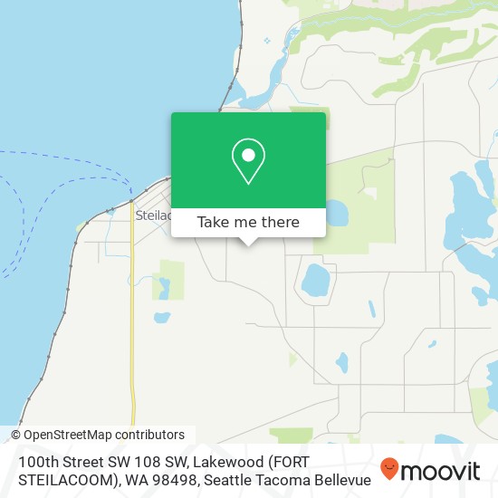 Mapa de 100th Street SW 108 SW, Lakewood (FORT STEILACOOM), WA 98498