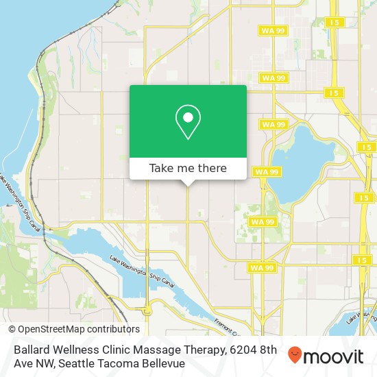 Mapa de Ballard Wellness Clinic Massage Therapy, 6204 8th Ave NW