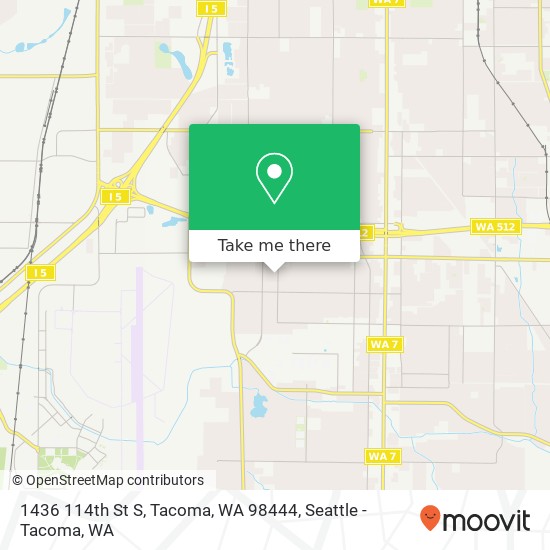 1436 114th St S, Tacoma, WA 98444 map