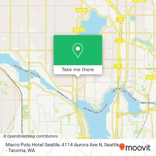 Mapa de Marco Polo Hotel Seattle, 4114 Aurora Ave N