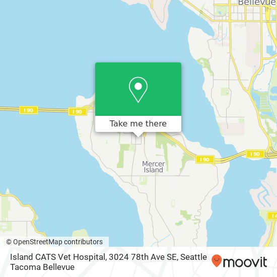 Mapa de Island CATS Vet Hospital, 3024 78th Ave SE