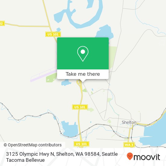 Mapa de 3125 Olympic Hwy N, Shelton, WA 98584