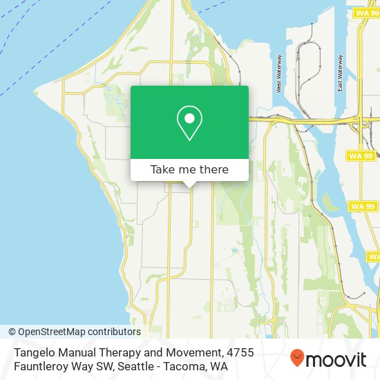 Tangelo Manual Therapy and Movement, 4755 Fauntleroy Way SW map