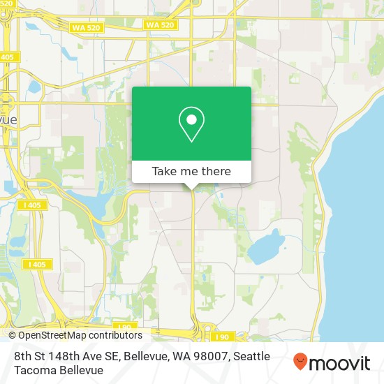 Mapa de 8th St 148th Ave SE, Bellevue, WA 98007