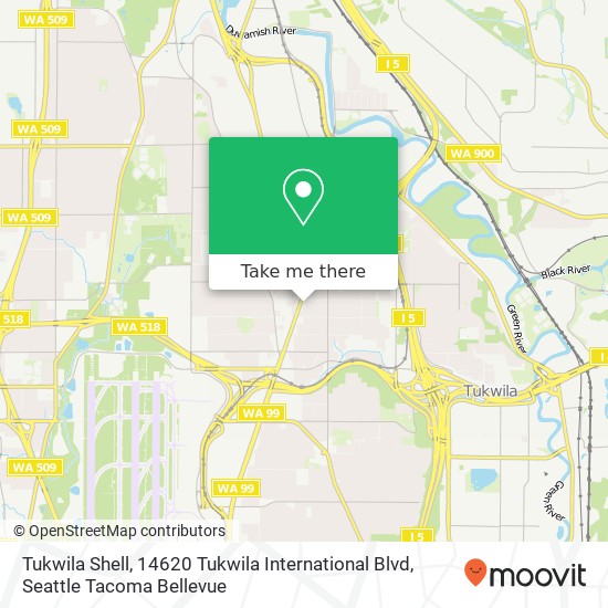 Mapa de Tukwila Shell, 14620 Tukwila International Blvd