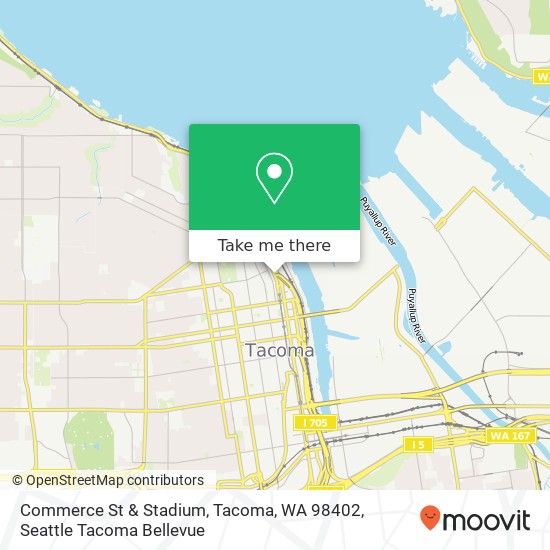 Commerce St & Stadium, Tacoma, WA 98402 map