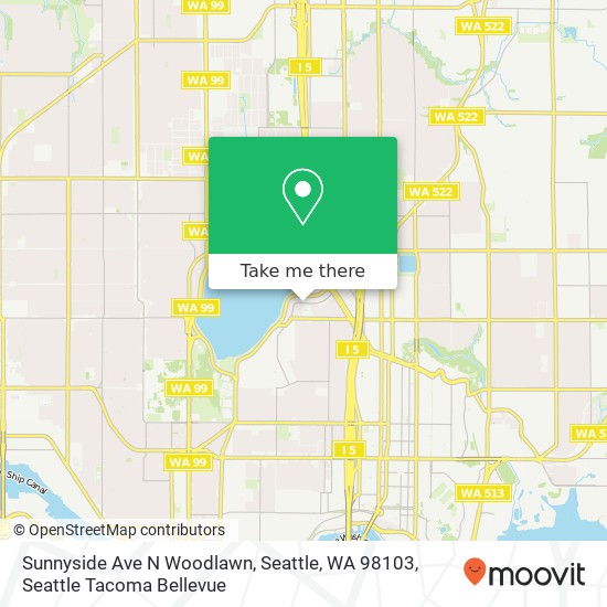 Mapa de Sunnyside Ave N Woodlawn, Seattle, WA 98103