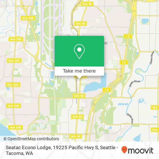 Mapa de Seatac Econo Lodge, 19225 Pacific Hwy S