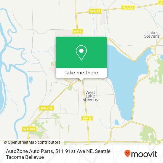 Mapa de AutoZone Auto Parts, 511 91st Ave NE