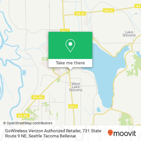 Mapa de GoWireless Verizon Authorized Retailer, 731 State Route 9 NE