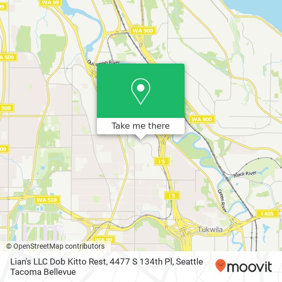 Mapa de Lian's LLC Dob Kitto Rest, 4477 S 134th Pl