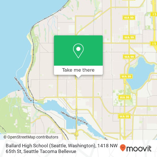 Mapa de Ballard High School (Seattle, Washington), 1418 NW 65th St