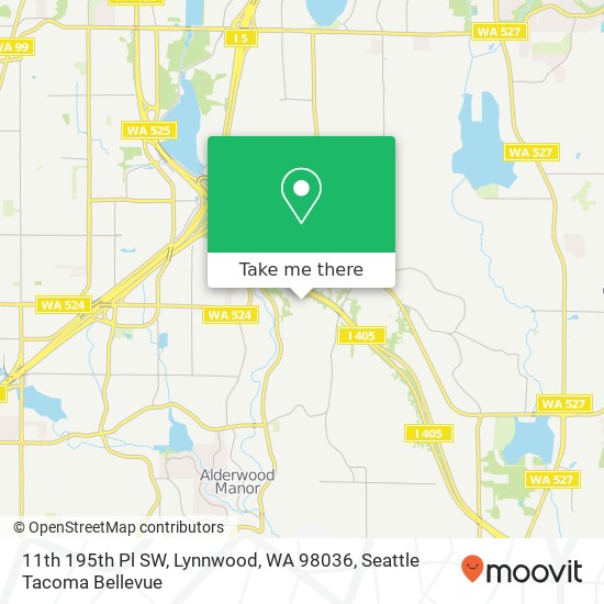 Mapa de 11th 195th Pl SW, Lynnwood, WA 98036