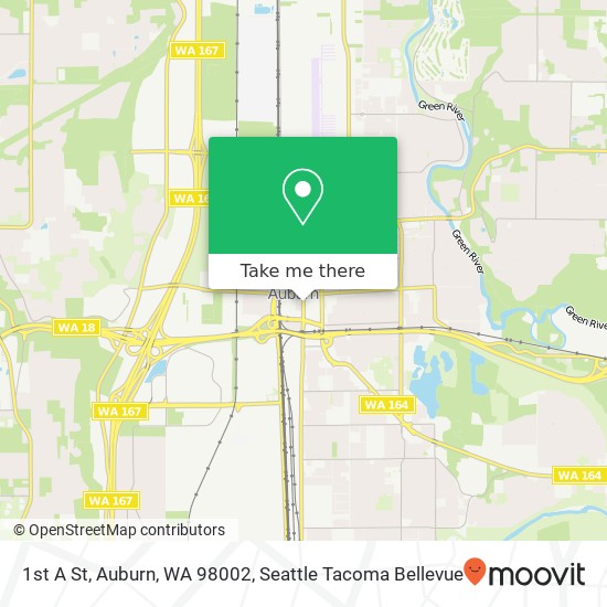 Mapa de 1st A St, Auburn, WA 98002