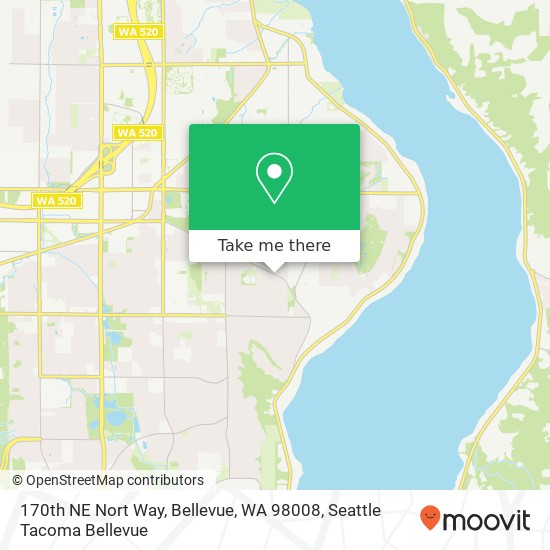 Mapa de 170th NE Nort Way, Bellevue, WA 98008