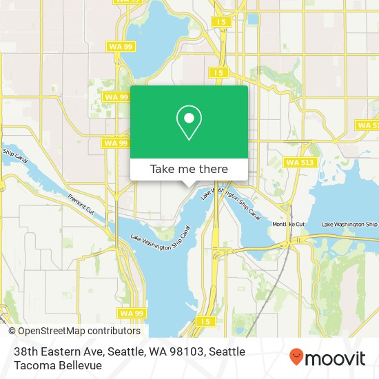 Mapa de 38th Eastern Ave, Seattle, WA 98103