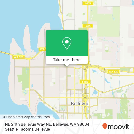 Mapa de NE 24th Bellevue Way NE, Bellevue, WA 98004