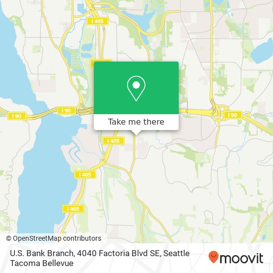 U.S. Bank Branch, 4040 Factoria Blvd SE map
