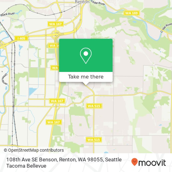 Mapa de 108th Ave SE Benson, Renton, WA 98055