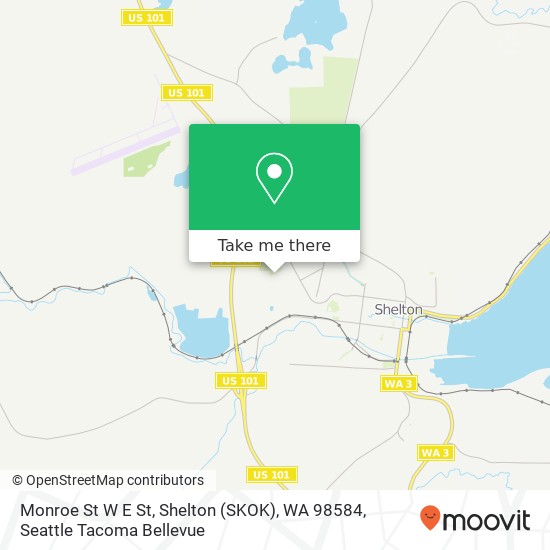 Mapa de Monroe St W E St, Shelton (SKOK), WA 98584