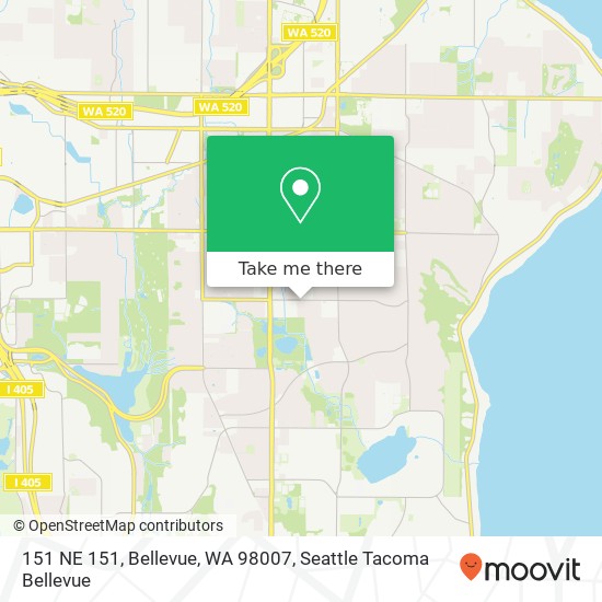 Mapa de 151 NE 151, Bellevue, WA 98007