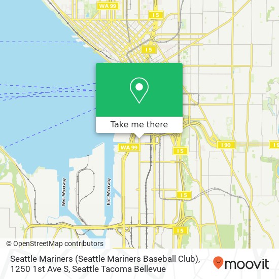 Mapa de Seattle Mariners (Seattle Mariners Baseball Club), 1250 1st Ave S