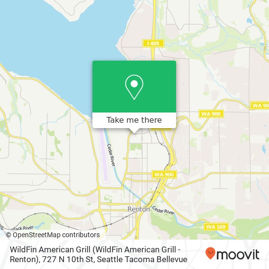 Mapa de WildFin American Grill (WildFin American Grill - Renton), 727 N 10th St