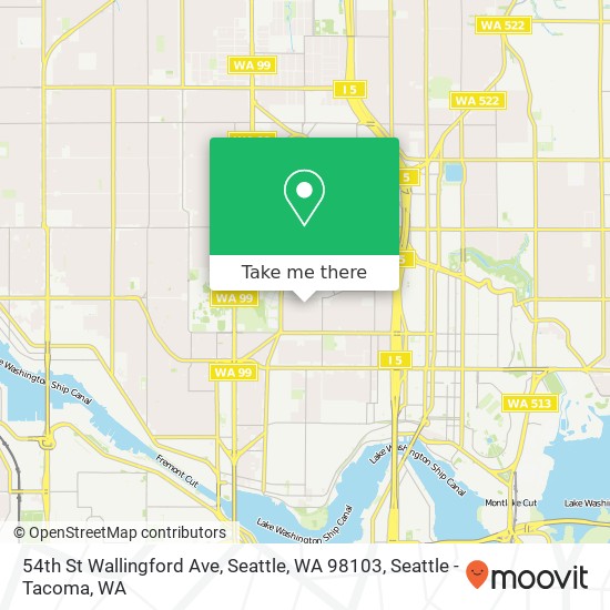 Mapa de 54th St Wallingford Ave, Seattle, WA 98103